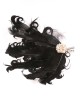 Tocado pequeño plumas perlas negro