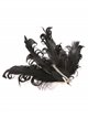 Feather fascinator hair clip with pearl beads negro