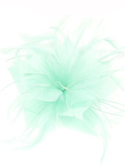 Feather fascinator hair clip verde-agua