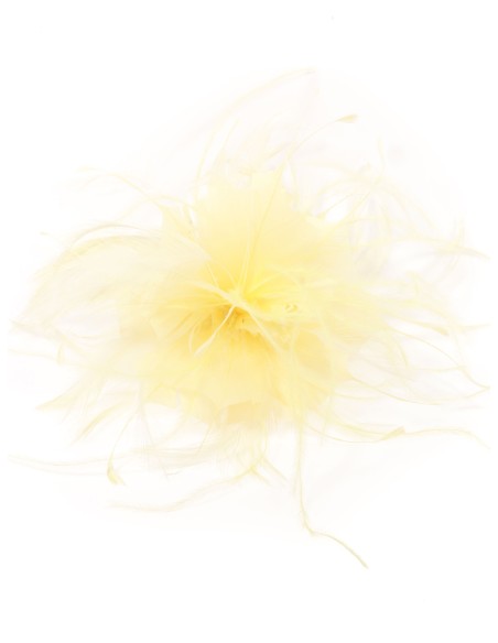 Tocado pequeño plumas amarillo-claro