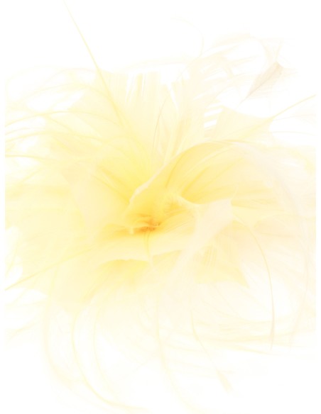 Tocado pequeño plumas amarillo-claro