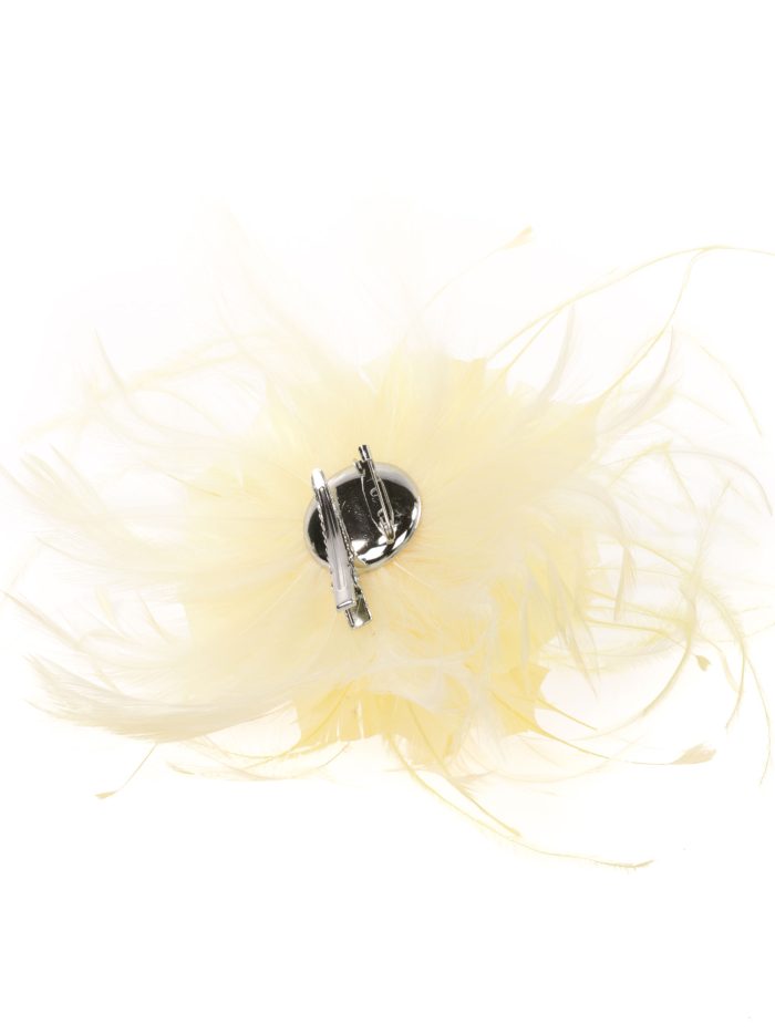 Tocado pequeño plumas amarillo-claro