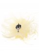 Feather fascinator hair clip amarillo-claro