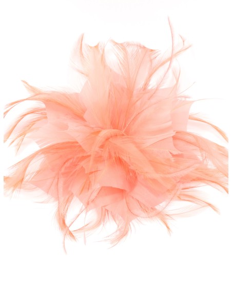Tocado pequeño plumas coral