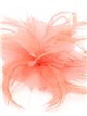 Feather fascinator hair clip coral