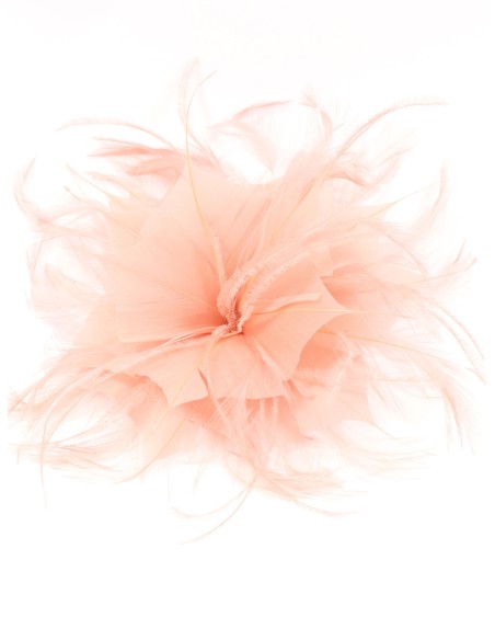 Tocado pequeño plumas rosa