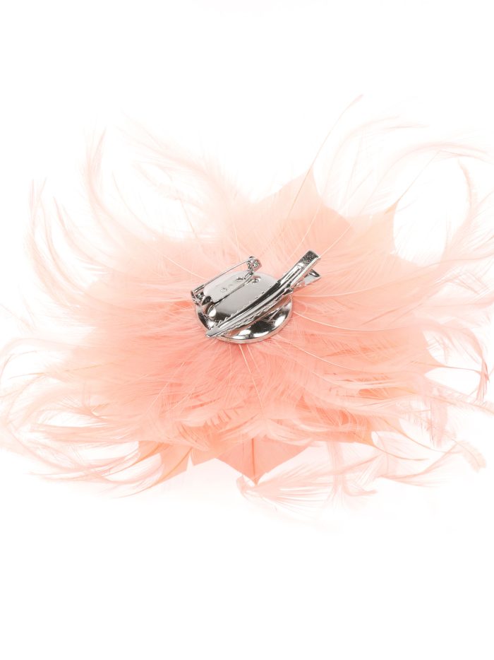 Tocado pequeño plumas rosa