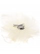 Feather fascinator hair clip beis