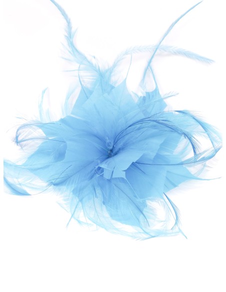 Tocado pequeño plumas turquesa