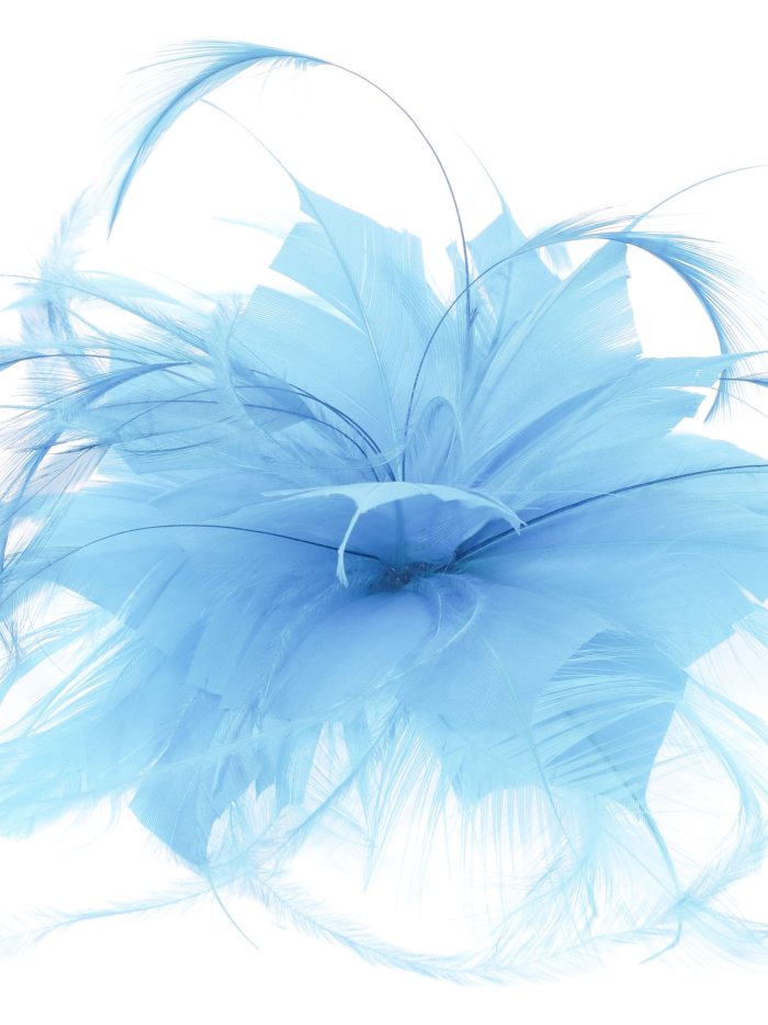 Tocado pequeño plumas turquesa