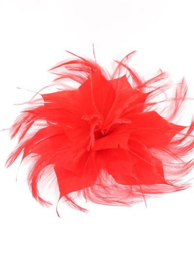 Feather fascinator hair clip rojo