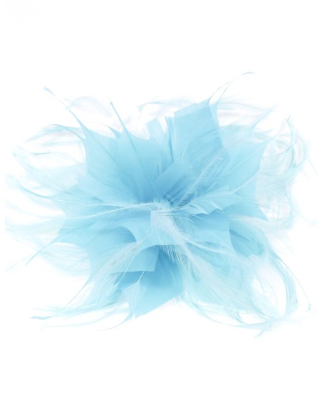 Tocado pequeño plumas turquesa-claro