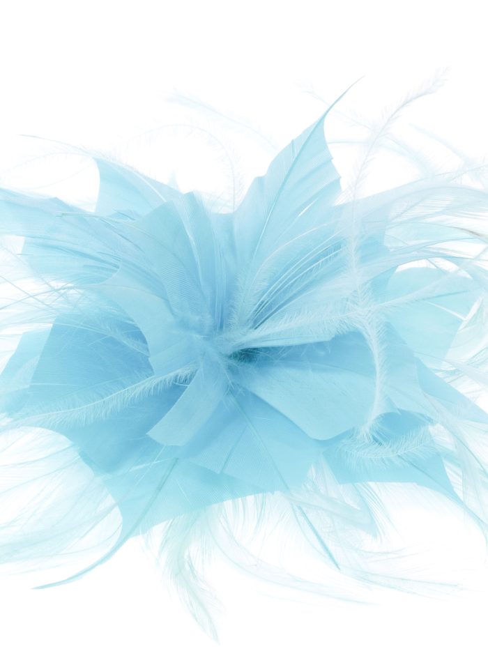 Tocado pequeño plumas turquesa-claro
