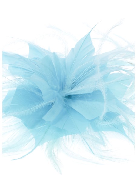 Tocado pequeño plumas turquesa-claro