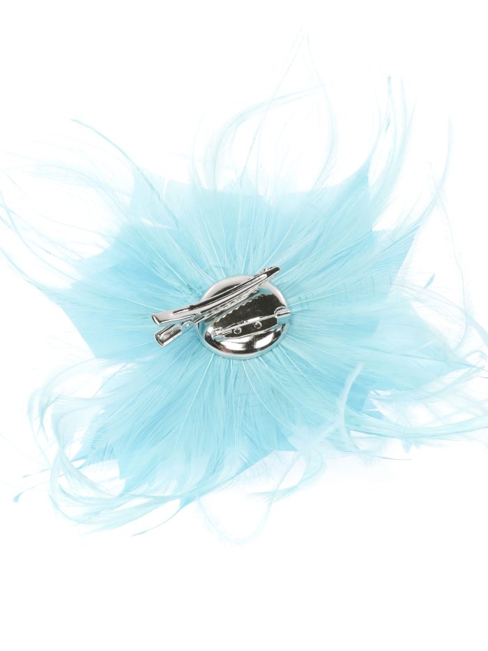 Tocado pequeño plumas turquesa-claro