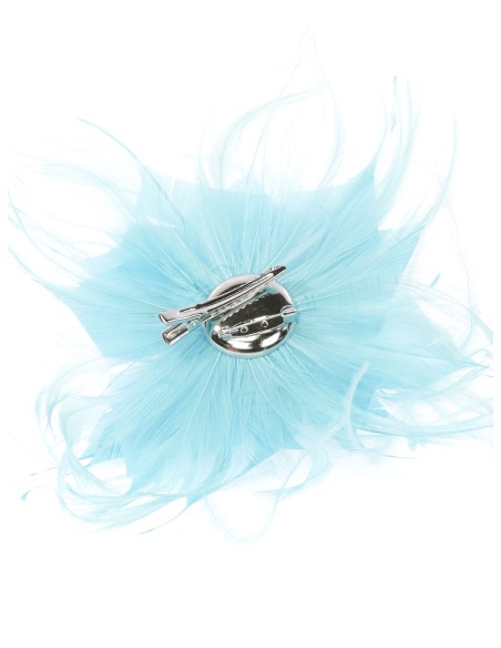 Tocado pequeño plumas turquesa-claro