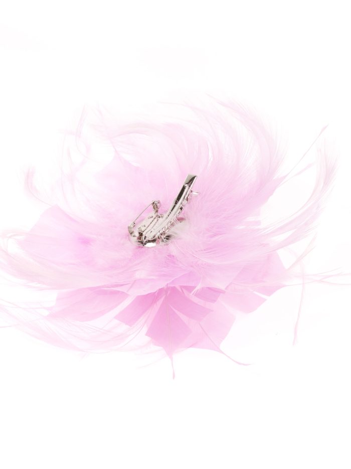 Feather fascinator hair clip lila