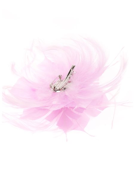 Feather fascinator hair clip lila