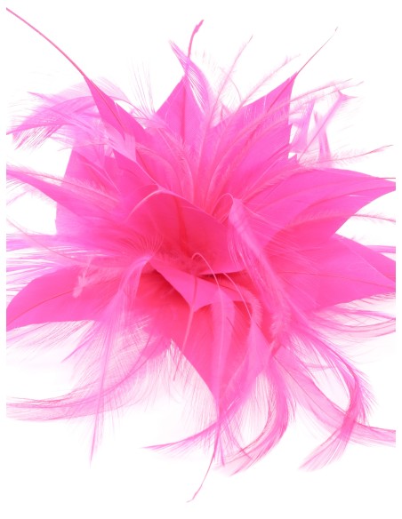 Tocado pequeño plumas fucsia