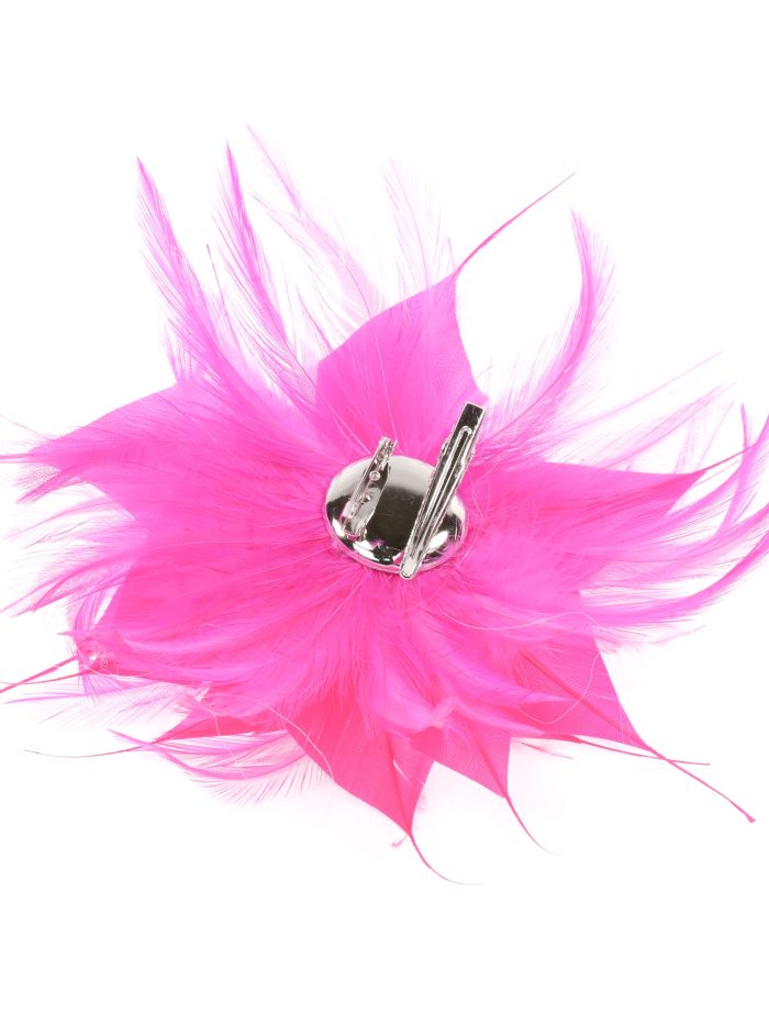 Tocado pequeño plumas fucsia