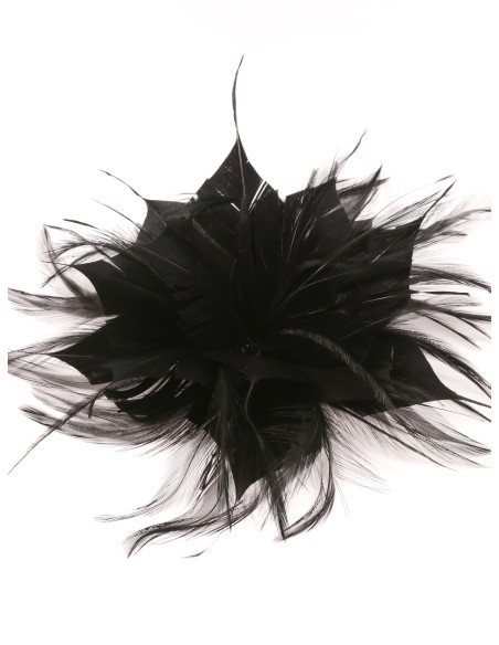 Tocado pequeño plumas negro