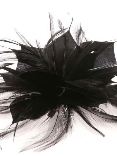 Tocado pequeño plumas negro 2