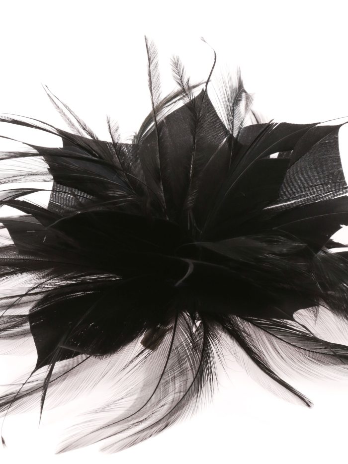 Tocado pequeño plumas negro