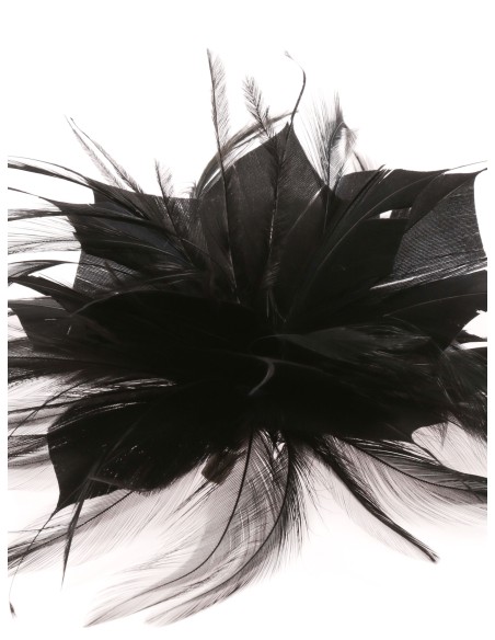 Tocado pequeño plumas negro