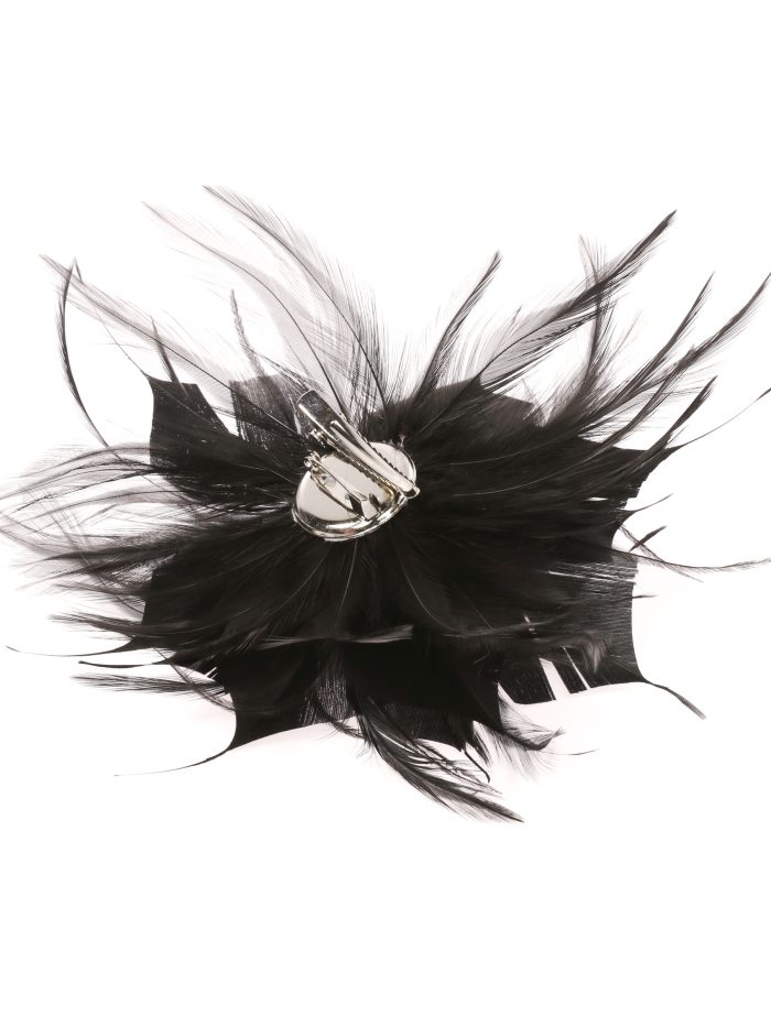 Tocado pequeño plumas negro