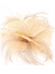 Feather fascinator hair clip taupe