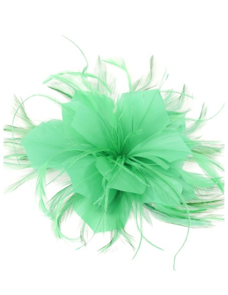 Tocado pequeño plumas verde-hierba