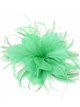 Feather fascinator hair clip verde-hierba