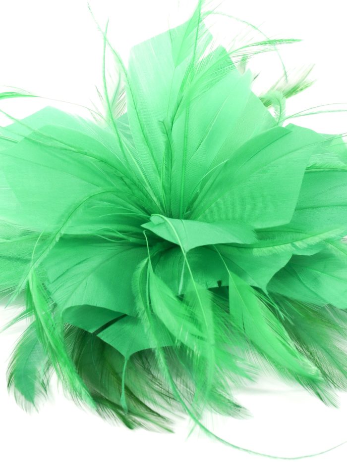 Tocado pequeño plumas verde-hierba