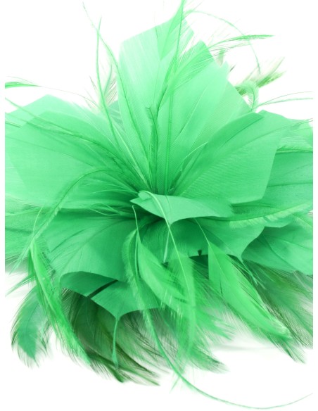 Tocado pequeño plumas verde-hierba