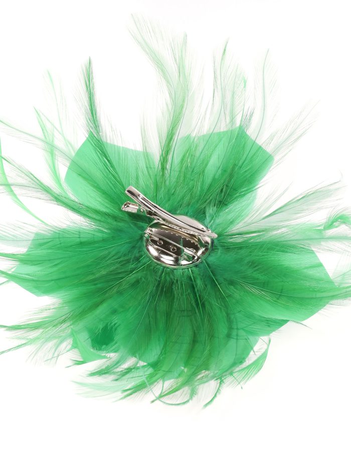 Tocado pequeño plumas verde-hierba