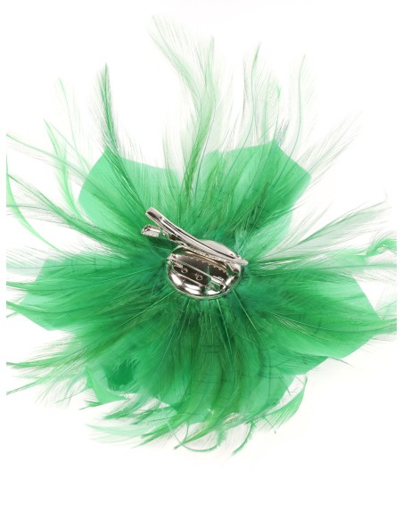 Tocado pequeño plumas verde-hierba