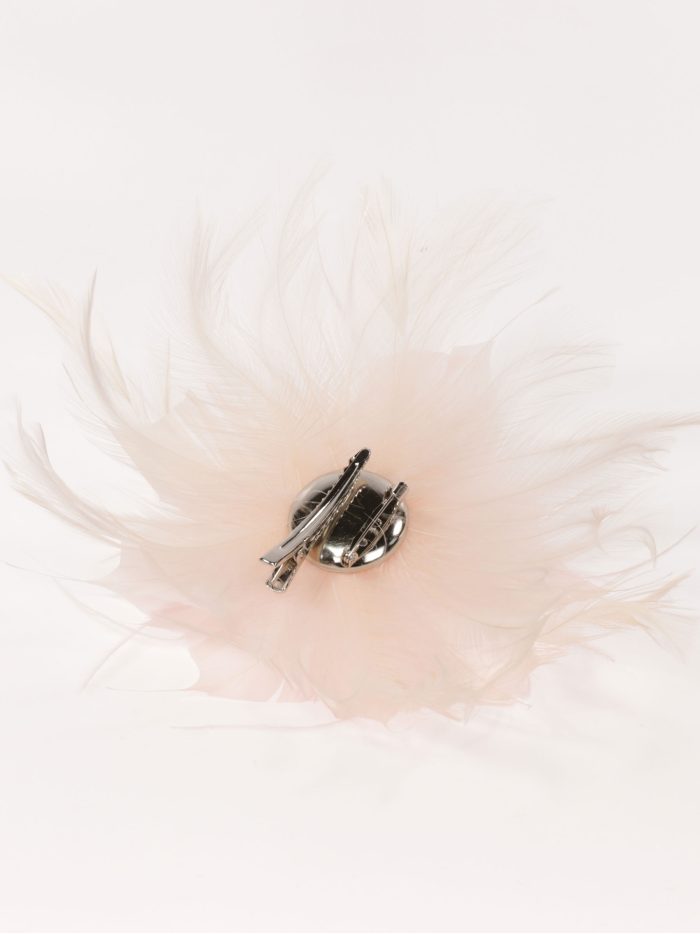 Tocado pequeño plumas nude