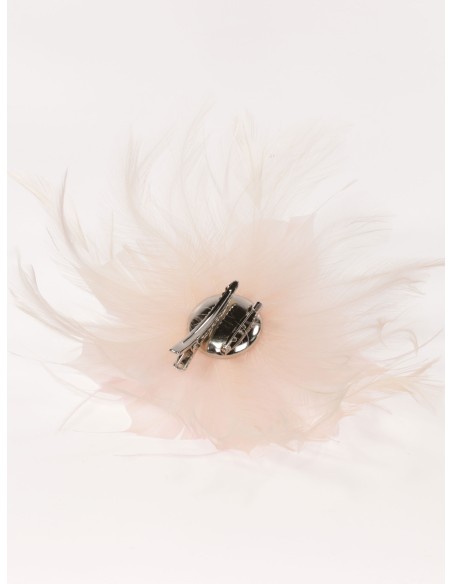 Tocado pequeño plumas nude