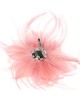 Tocado pequeño plumas rosa-palo