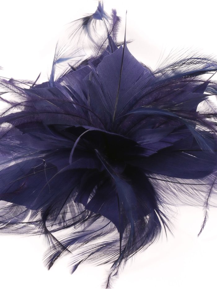 Tocado pequeño plumas azul-marino