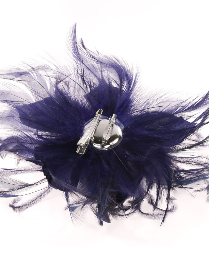 Tocado pequeño plumas azul-marino