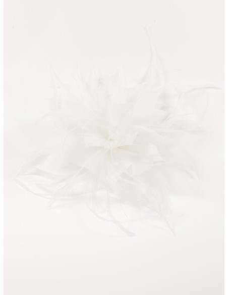 Tocado pequeño plumas blanco