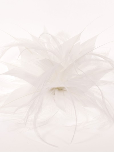 Tocado pequeño plumas blanco 2