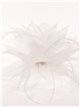 Feather fascinator hair clip blanco