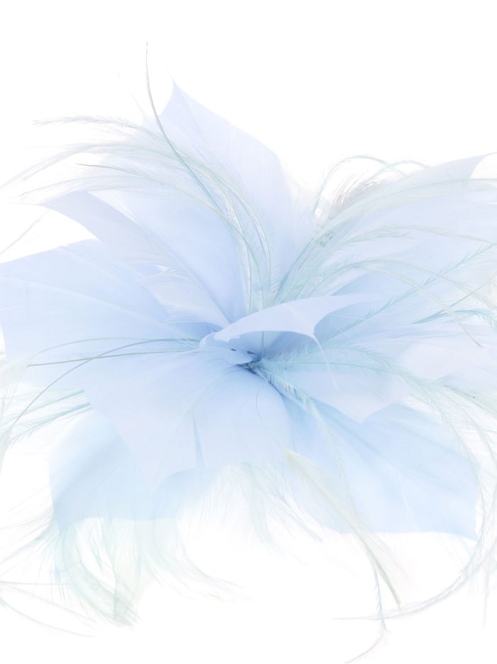 Tocado pequeño plumas celeste