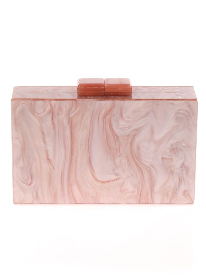 Marble effect clutch camel