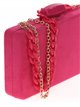 Suede effect clutch with chain fucsia