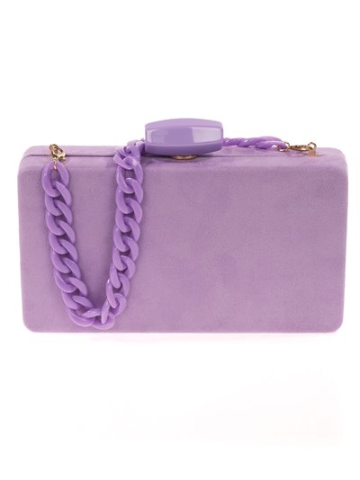 Suede effect clutch with chain violeta