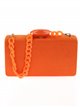 Suede effect clutch with chain naranja