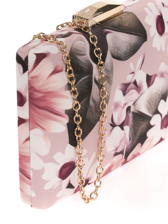 Clutch fiesta estampado rosa-palo